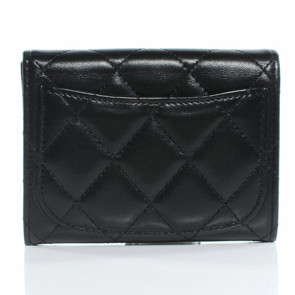 Chanel Lambskin Quilted Small Compact Wallet Black 3 of 10