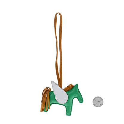 Hermes Milo Lambskin Grigri Rodeo Pegase Horse Bag Charm PM Menthe Sesame Bleu Brume 2 of 6