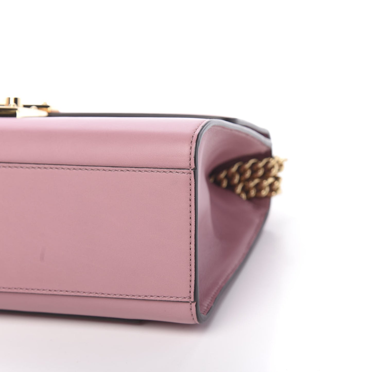 Moon Calfskin Medium Padlock Shoulder Bag Carmine Rose