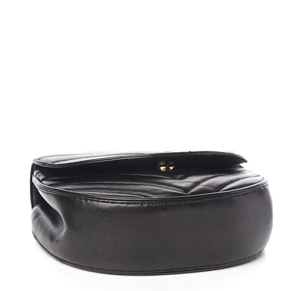 Saint Laurent Lambskin Matelasse Chevron Monogram Bubble Chain Crossbody Black 4 of 10