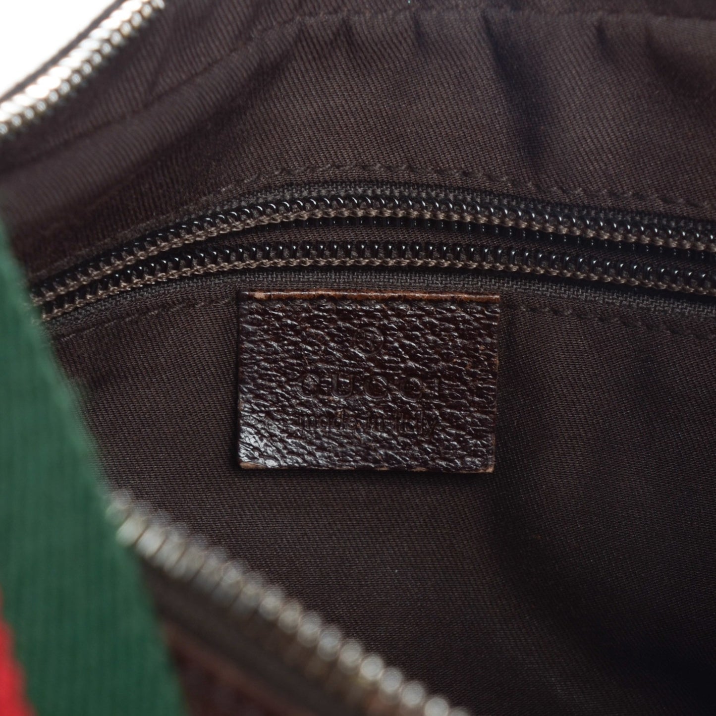 Monogram Web Medium Half Moon Hobo Dark Brown
