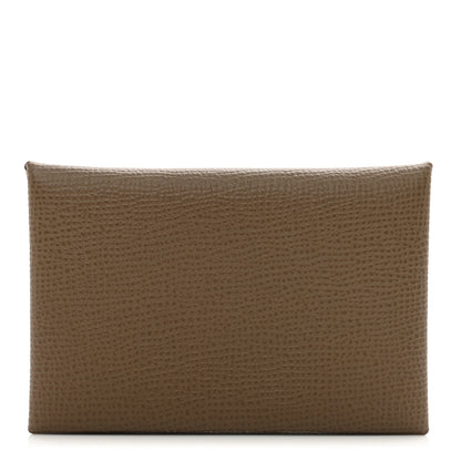 Hermes Epsom Calvi Card Case Etoupe 1 of 7