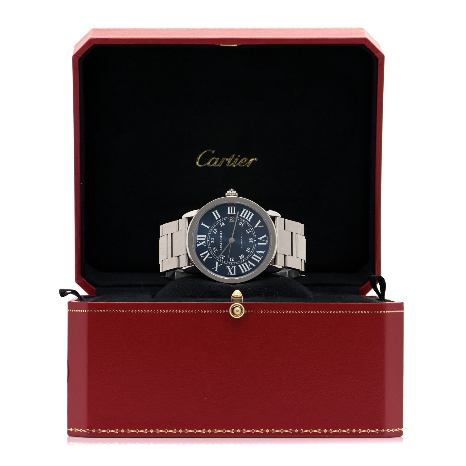 Cartier Stainless Steel 42mm Ronde Solo Automatic Watch Blue 5 of 5