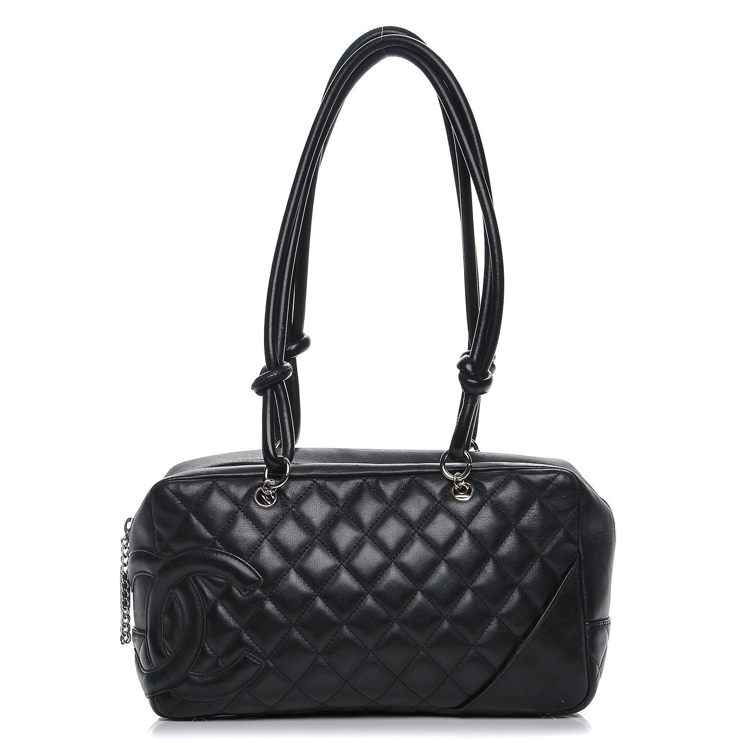 Chanel Calfskin Quilted Large Cambon Bowler Black 1 of 8