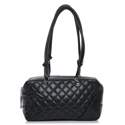 Chanel Calfskin Quilted Large Cambon Bowler Black 1 of 8