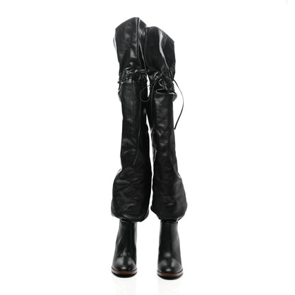 Gucci Deauville Calfskin Cinched Over The Knee High Boots 37 Black 2 of 8