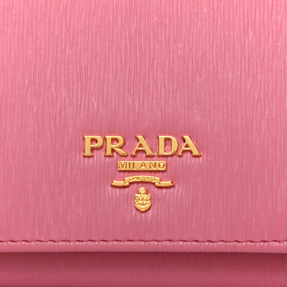 Prada Vitello Move Tri-Fold Compact Wallet Peonia 8 of 8