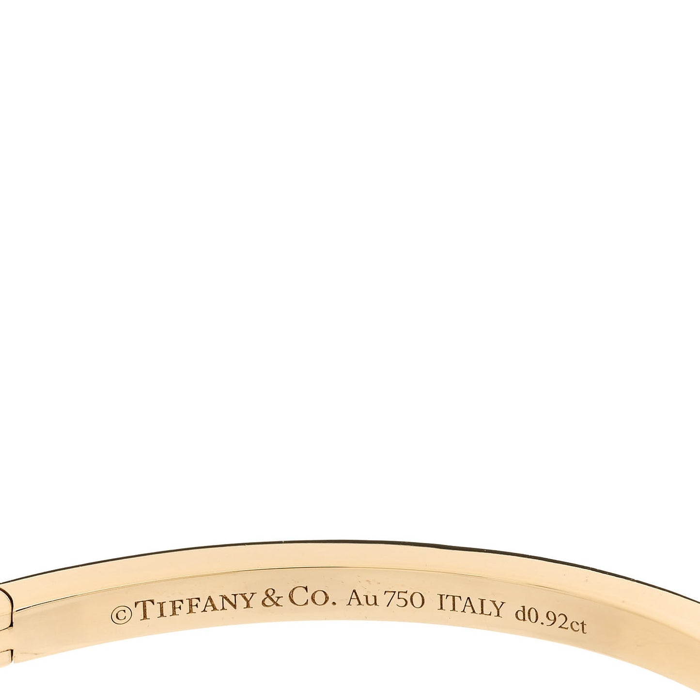 18K Yellow Gold Diamond Narrow T1 Hinged Bangle Bracelet
