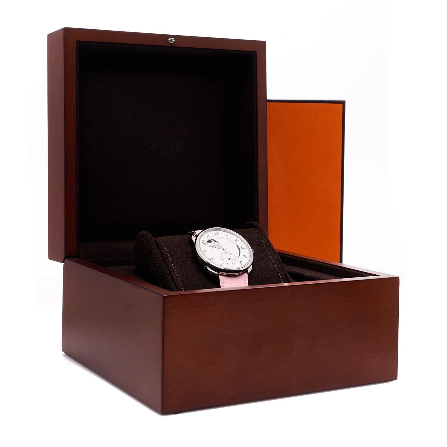 Stainless Steel Swift 38mm Arceau Petite Lune Automatic Watch Rose Sakura