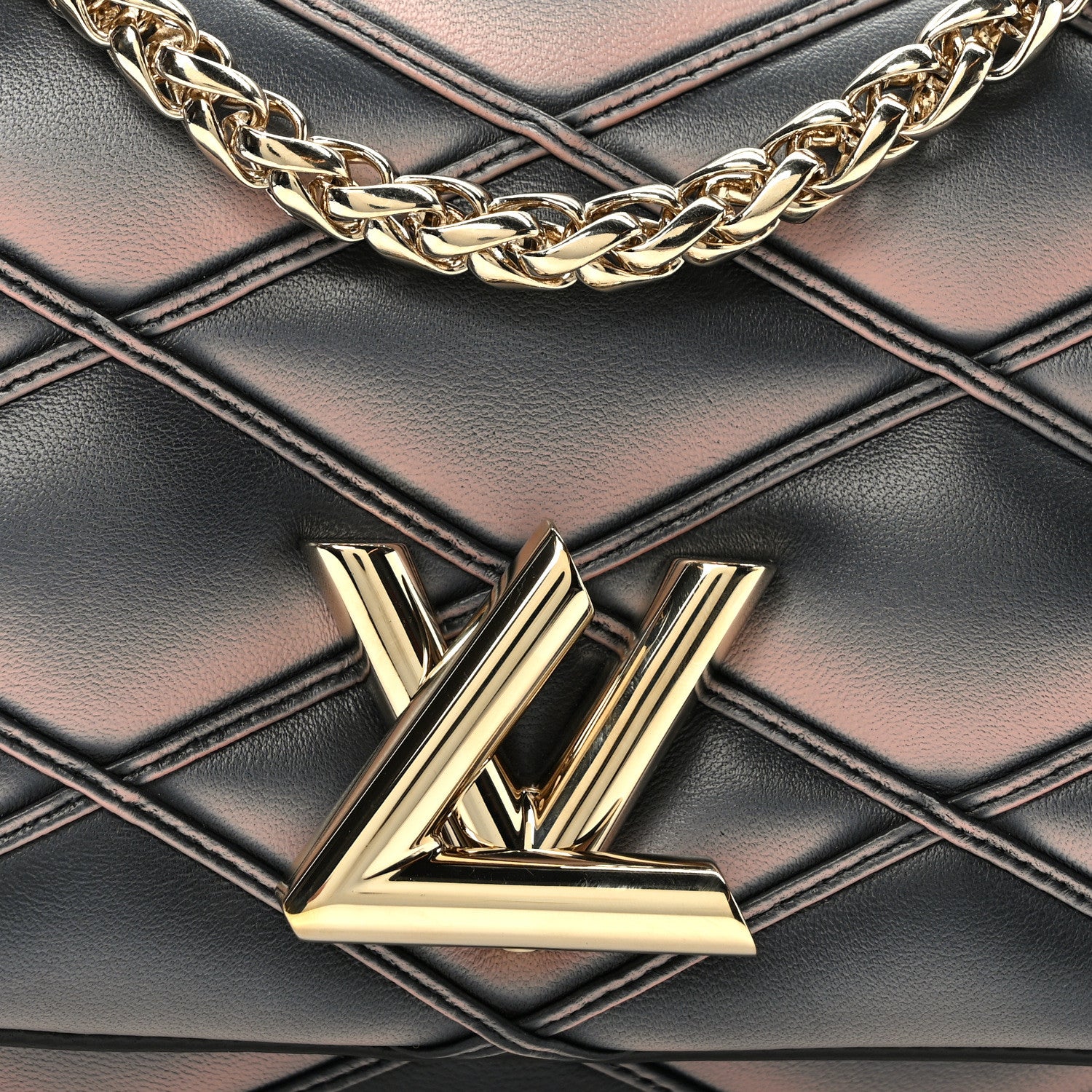 Louis Vuitton Lambskin Malletage Top Handle GO-14 MM Black Pink 7 of 9