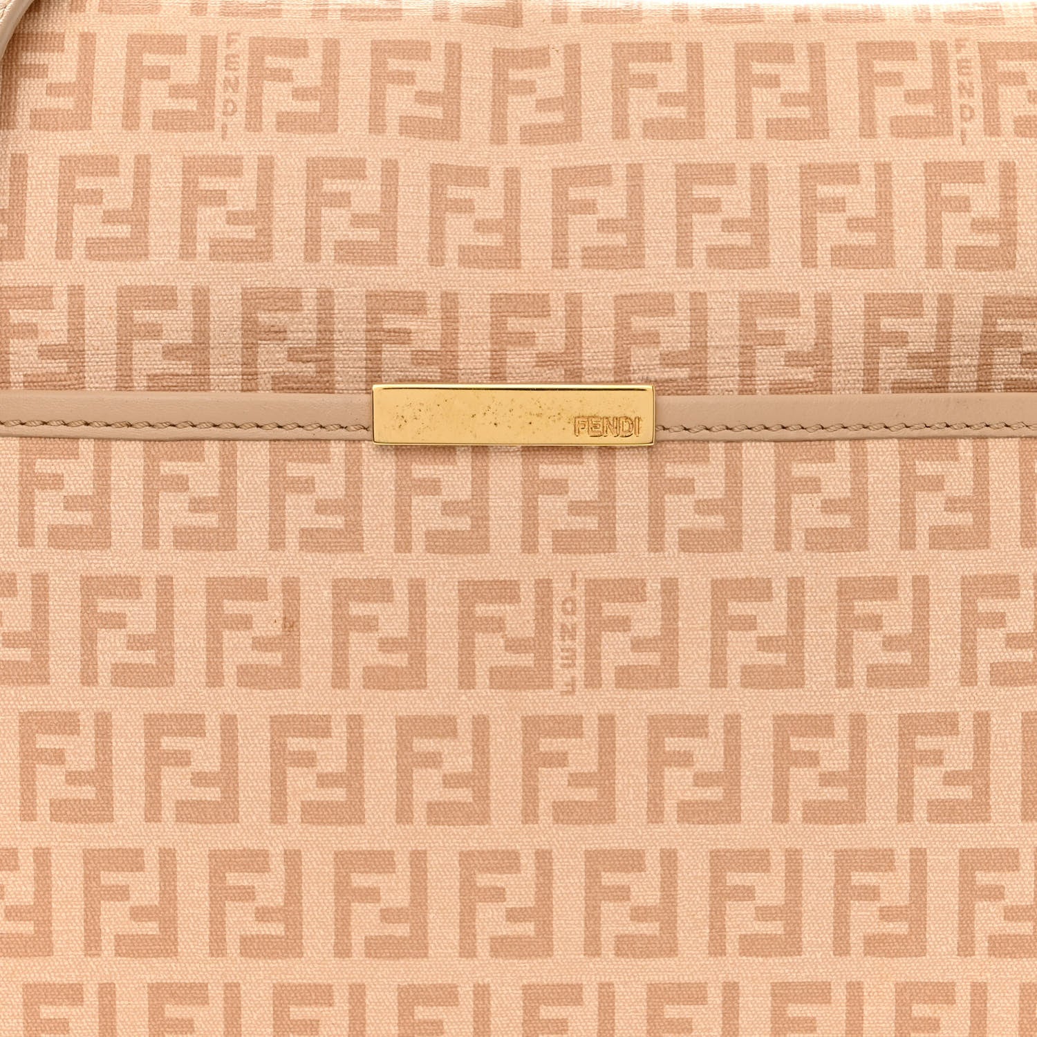 Fendi Zucchino Spalmati Vitello Messenger Bag Vacchetta Camelia 8 of 13