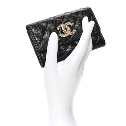 Chanel Caviar Quilted Chain CC Flap Card Holder Black 2 of 8