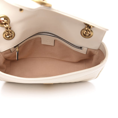 Gucci Calfskin Matelasse Small GG Marmont Shoulder Bag White 5 of 12