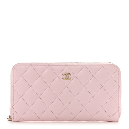 Chanel Caviar Quilted Large Gusset Zip Around Wallet Light Pink 1 of 11