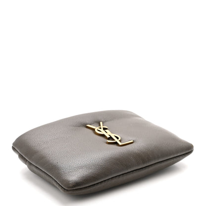 Saint Laurent Padded Lambskin Monogram Zip Card Holder Light Musk 4 of 7