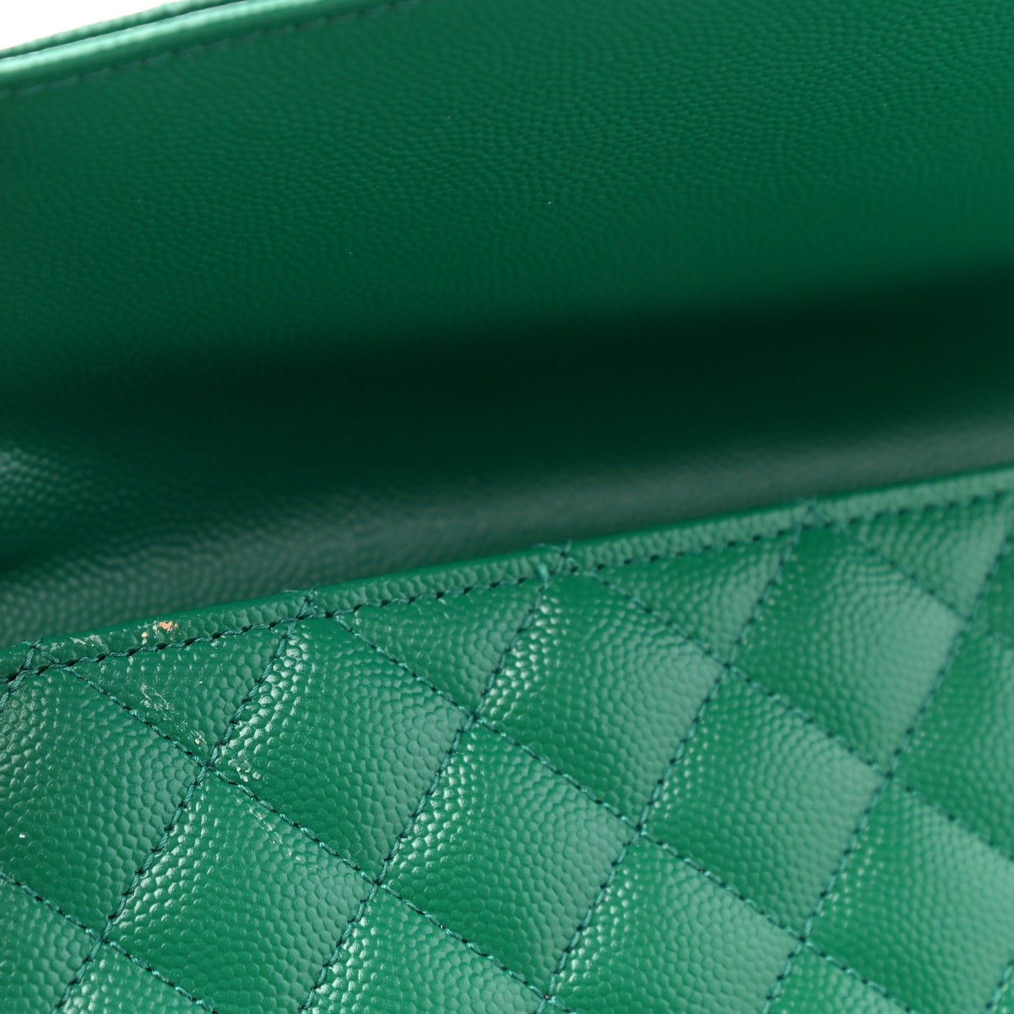 Grain De Poudre Textured Mixed Matelasse Triquilt Monogram Clutch Green Field