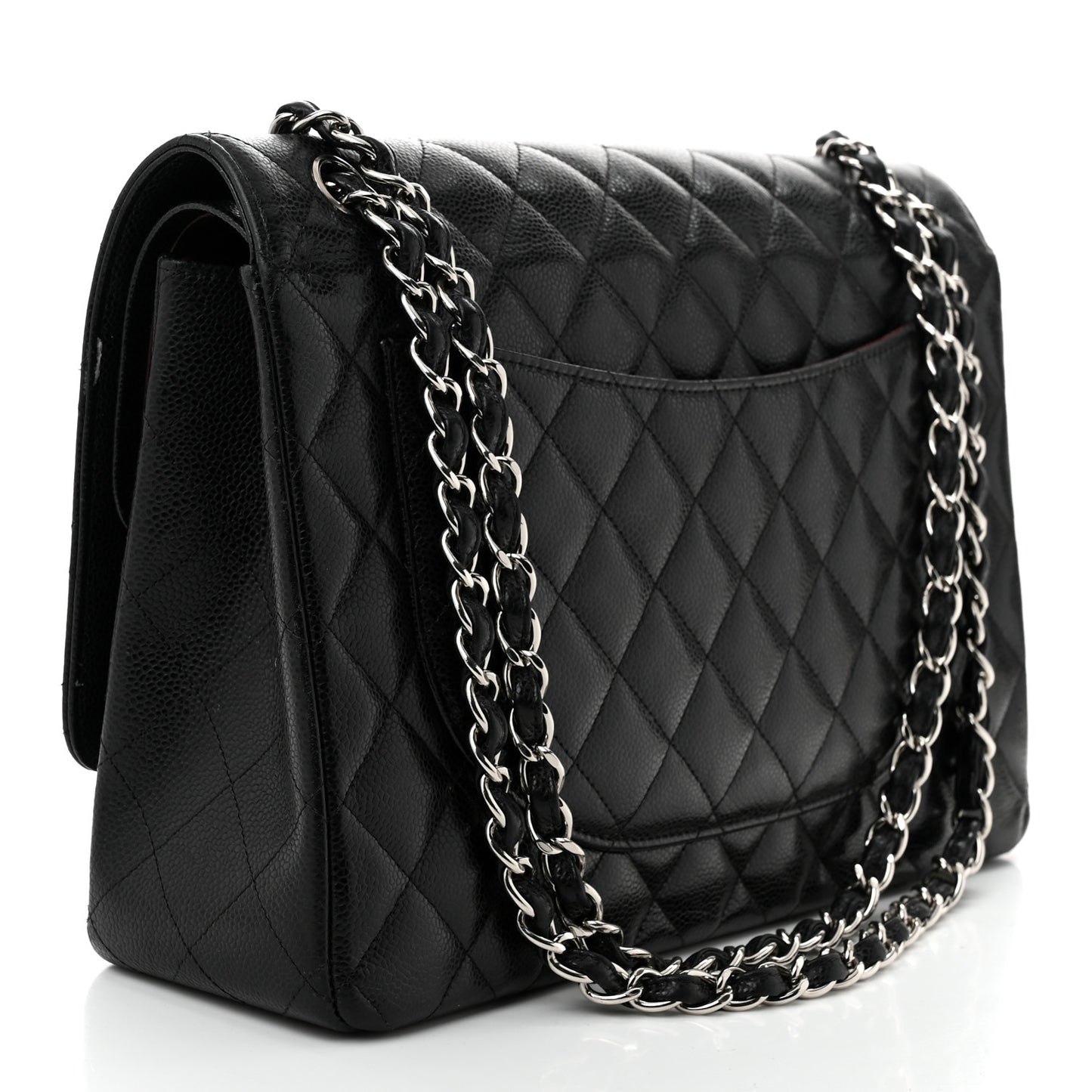 Caviar Quilted Maxi Double Flap Black