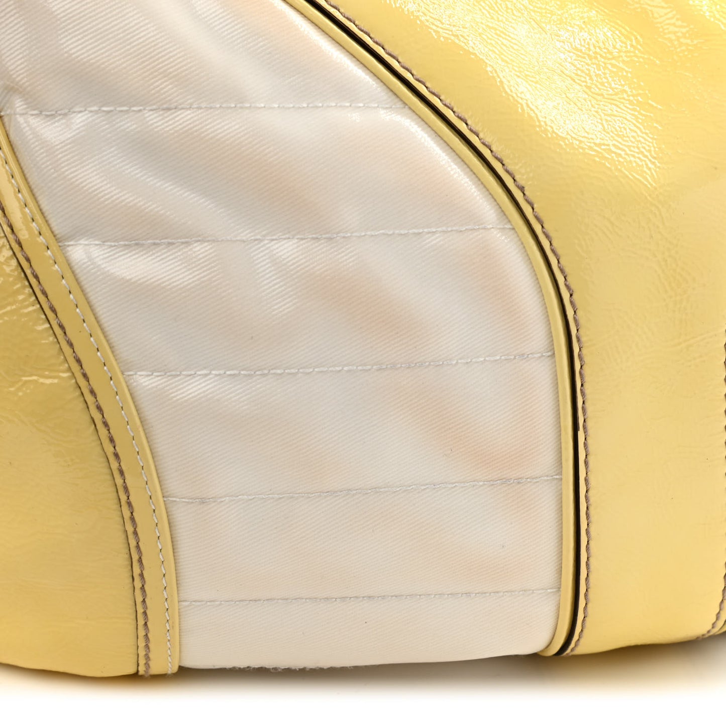 Patent Calfskin Medium Snow Glam Hobo Yellow White
