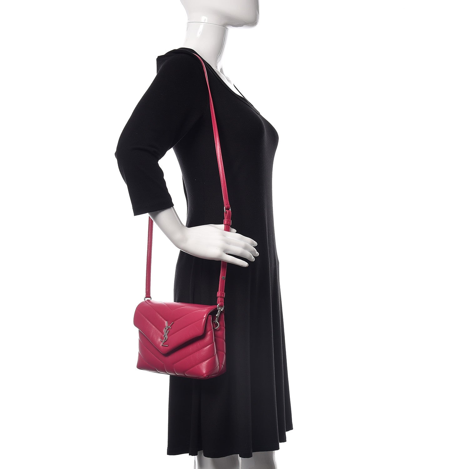 Saint Laurent Calfskin Y Quilted Monogram Toy Loulou Crossbody Bag Freesia 2 of 9