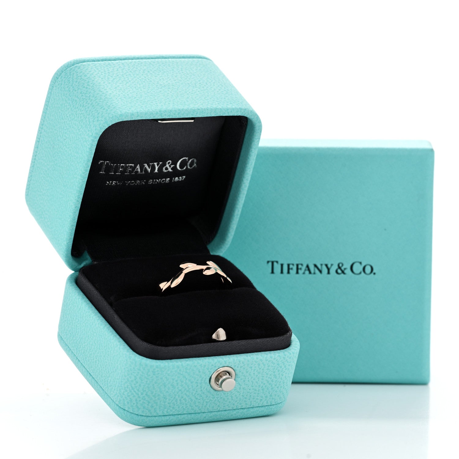Tiffany 18K Rose Gold Narrow Paloma Picasso Olive Leaf Band Ring 54 7 5 of 5
