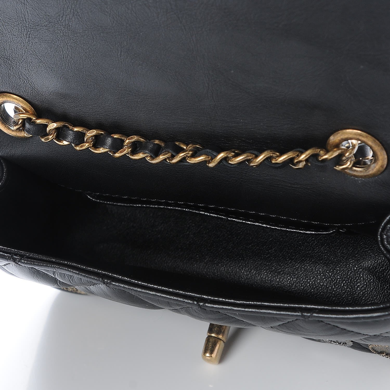 Chanel Aged Calfskin Quilted Extra Mini Medallion Flap Black 5 of 7