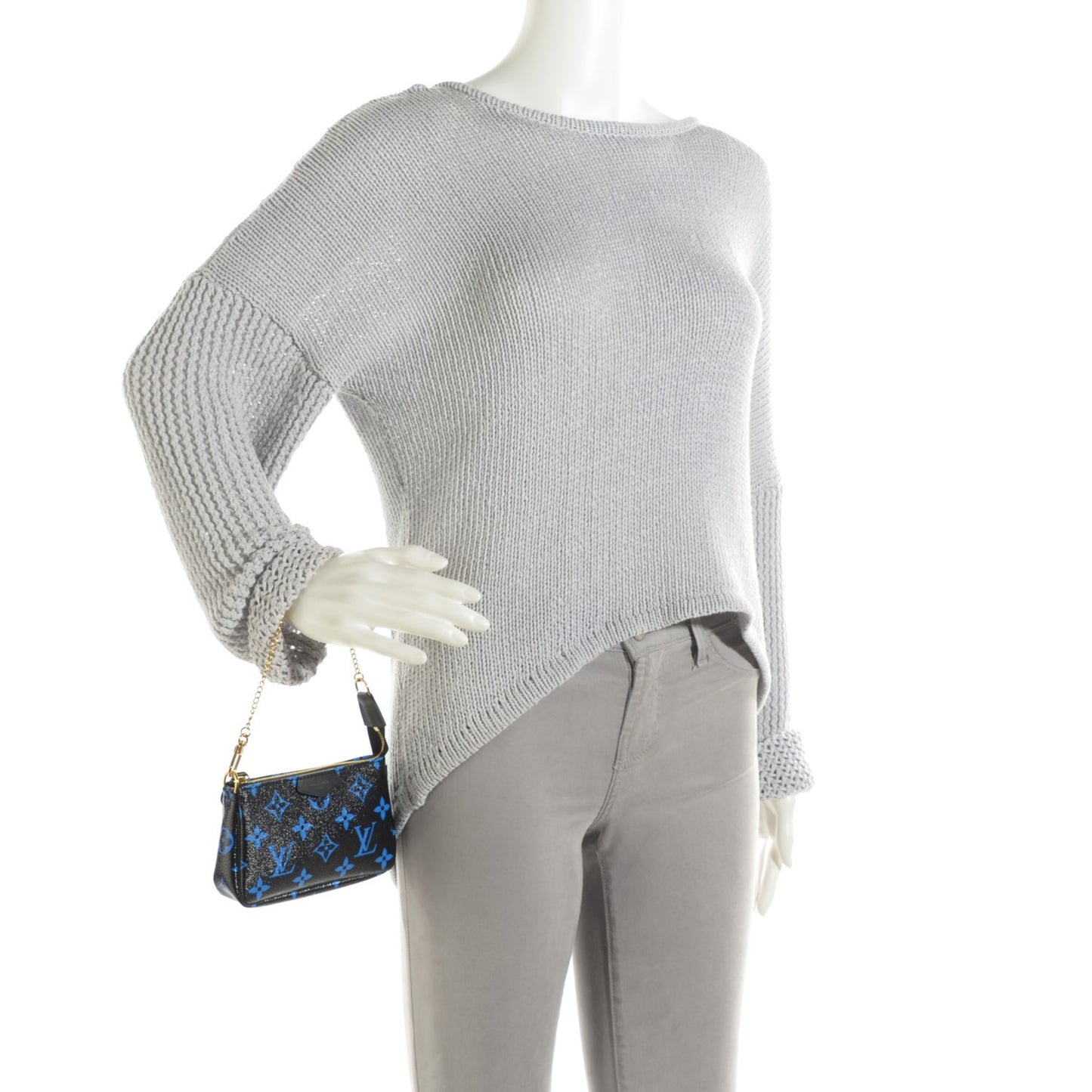 Colored Monogram Mini Pochette Accessories Blue Black
