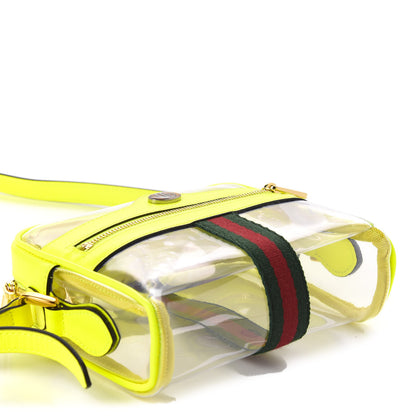 Gucci Vinyl Web Mini Ophidia Transparent Shoulder Bag Yellow Fluo 4 of 9