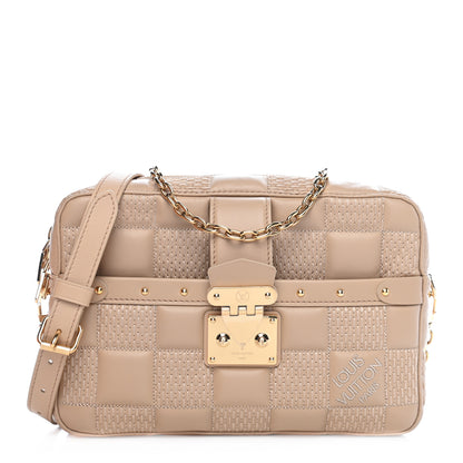 Louis Vuitton Lambskin Damier Quilt Troca MM Cashmere Beige 1 of 8