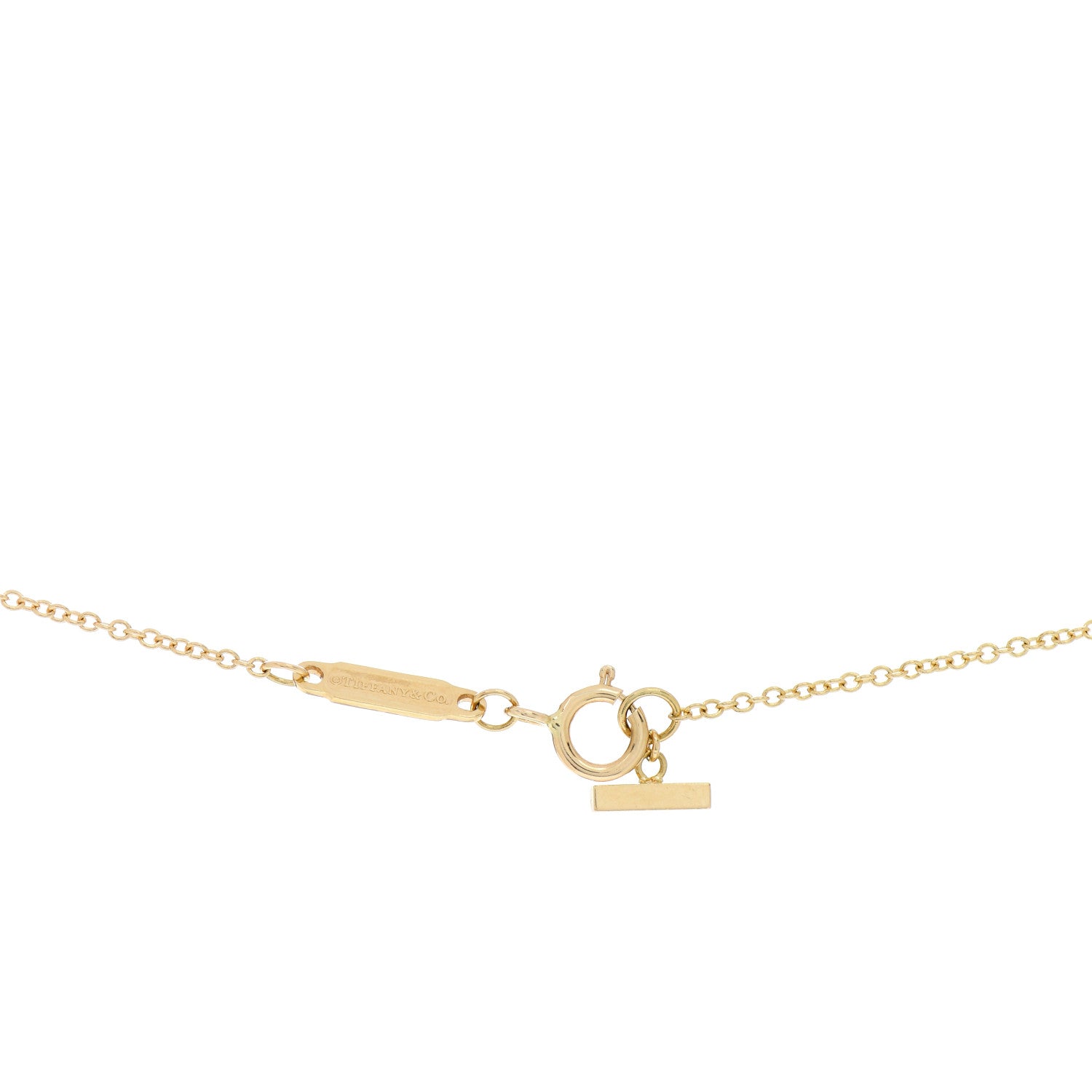 Tiffany 18K Yellow Gold Large T Smile Pendant Necklace 4 of 5