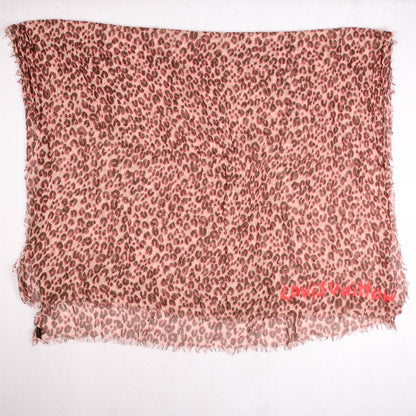 Louis Vuitton Cashmere Silk Leopard Stole Camel 2 of 6
