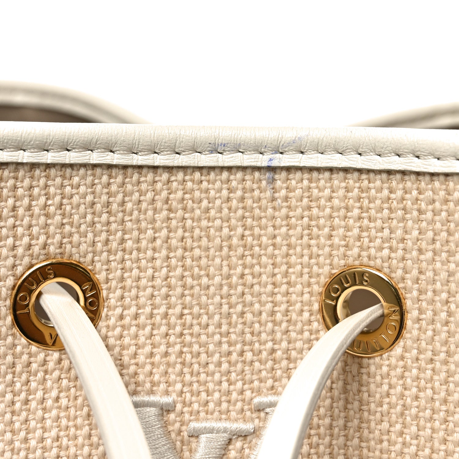 Louis Vuitton Cotton Monogram Embroidered Neonoe MM Beige White 10 of 10