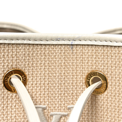 Louis Vuitton Cotton Monogram Embroidered Neonoe MM Beige White 10 of 10