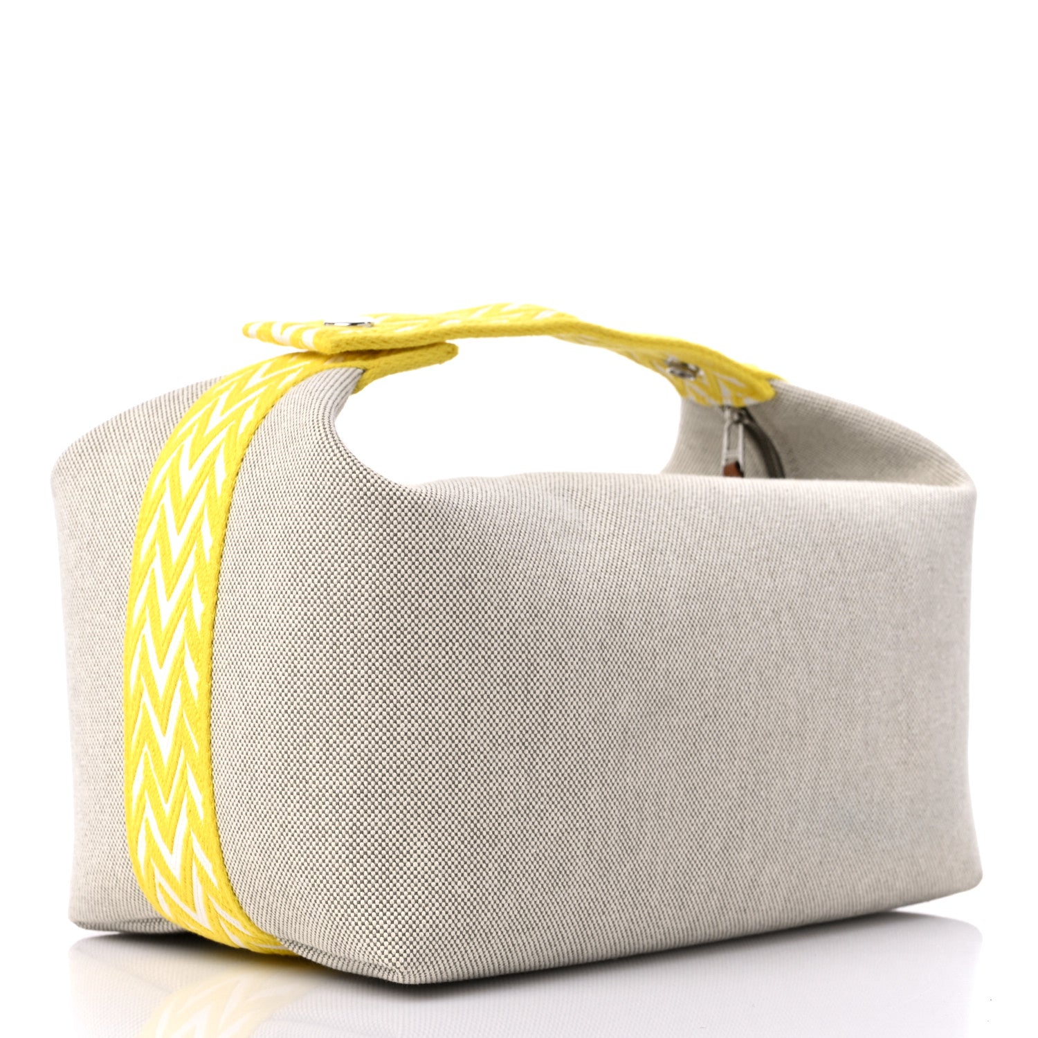 Hermes Canvas Large Bride-A-Brac Pouch Jaune Citron 3 of 9