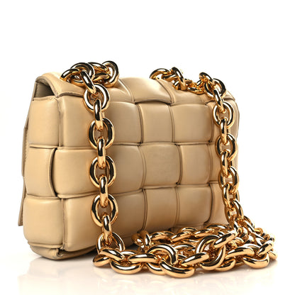 Bottega Veneta Lambskin Maxi Intreccio Padded Chain Cassette Crossbody Bag Porridge 3 of 9