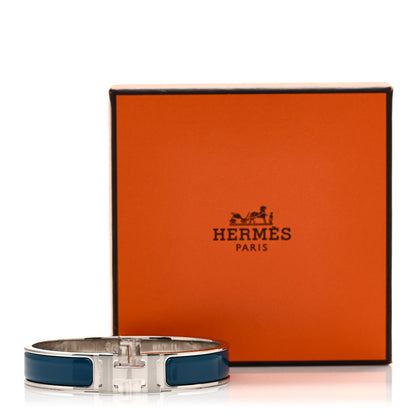 Hermes Narrow Enamel Clic Clac H Bracelet GM Bleu Profond 4 of 4