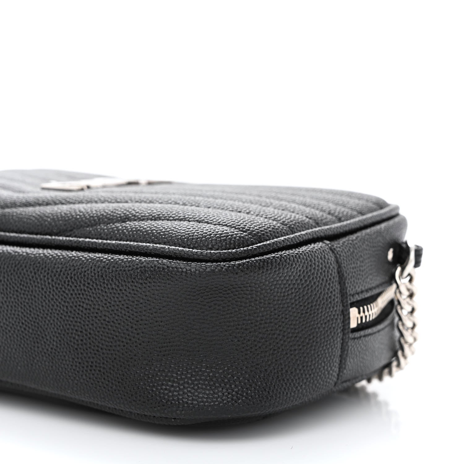 Saint Laurent Grain De Poudre Matelasse Monogram Mini Lou Camera Bag Black 10 of 11