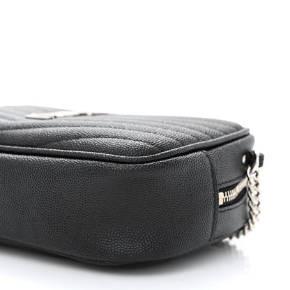 Saint Laurent Grain De Poudre Matelasse Monogram Mini Lou Camera Bag Black 10 of 11