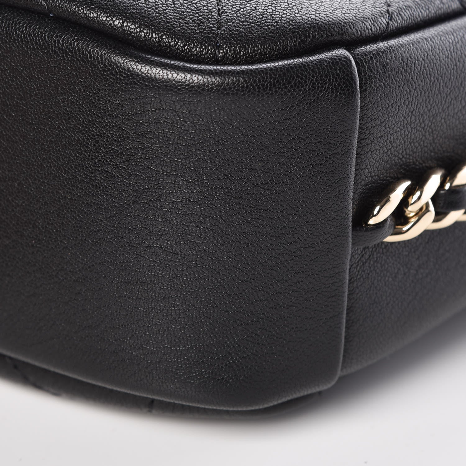 Chanel Goatskin Quilted Large Casual Trip Camera Case Bag Black 9 of 10