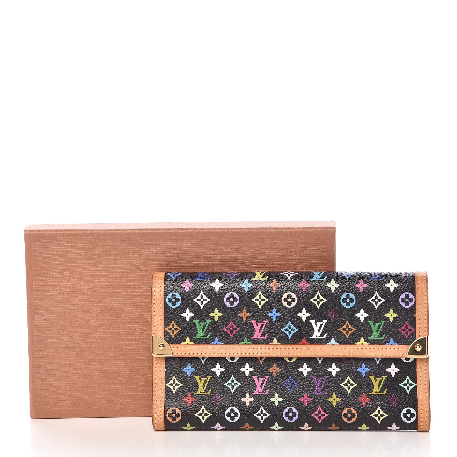 Louis Vuitton Monogram Multicolor Porte Tresor International Wallet Black 13 of 13
