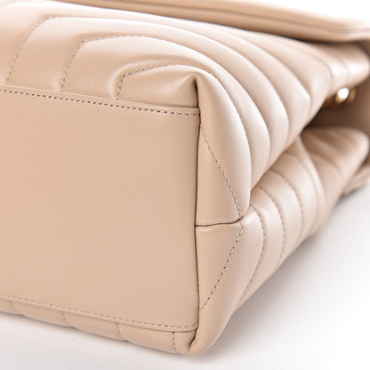 Saint Laurent Calfskin Y Quilted Monogram Medium Loulou Chain Satchel Nude Powder 11 of 11