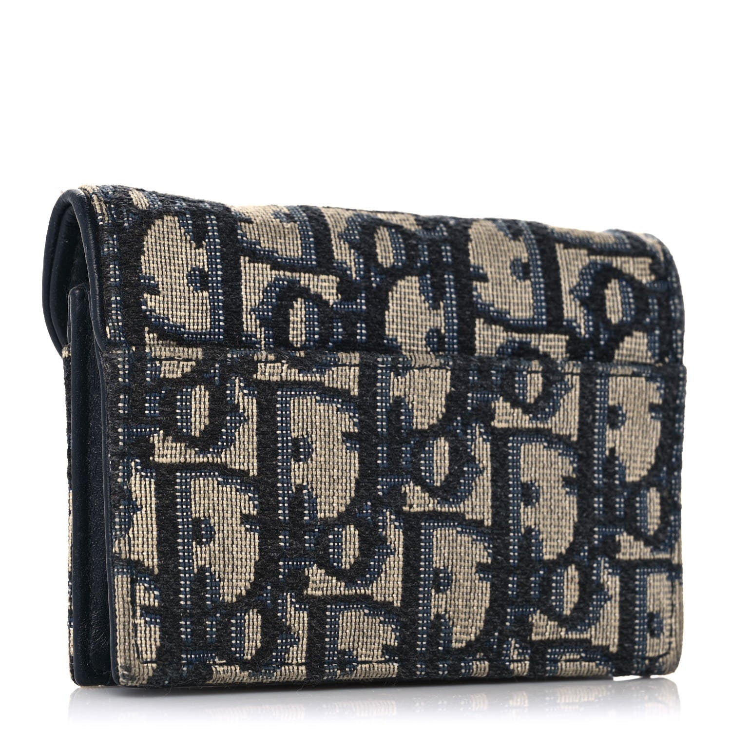 Christian Dior Oblique Saddle Card Holder Blue 3 of 10