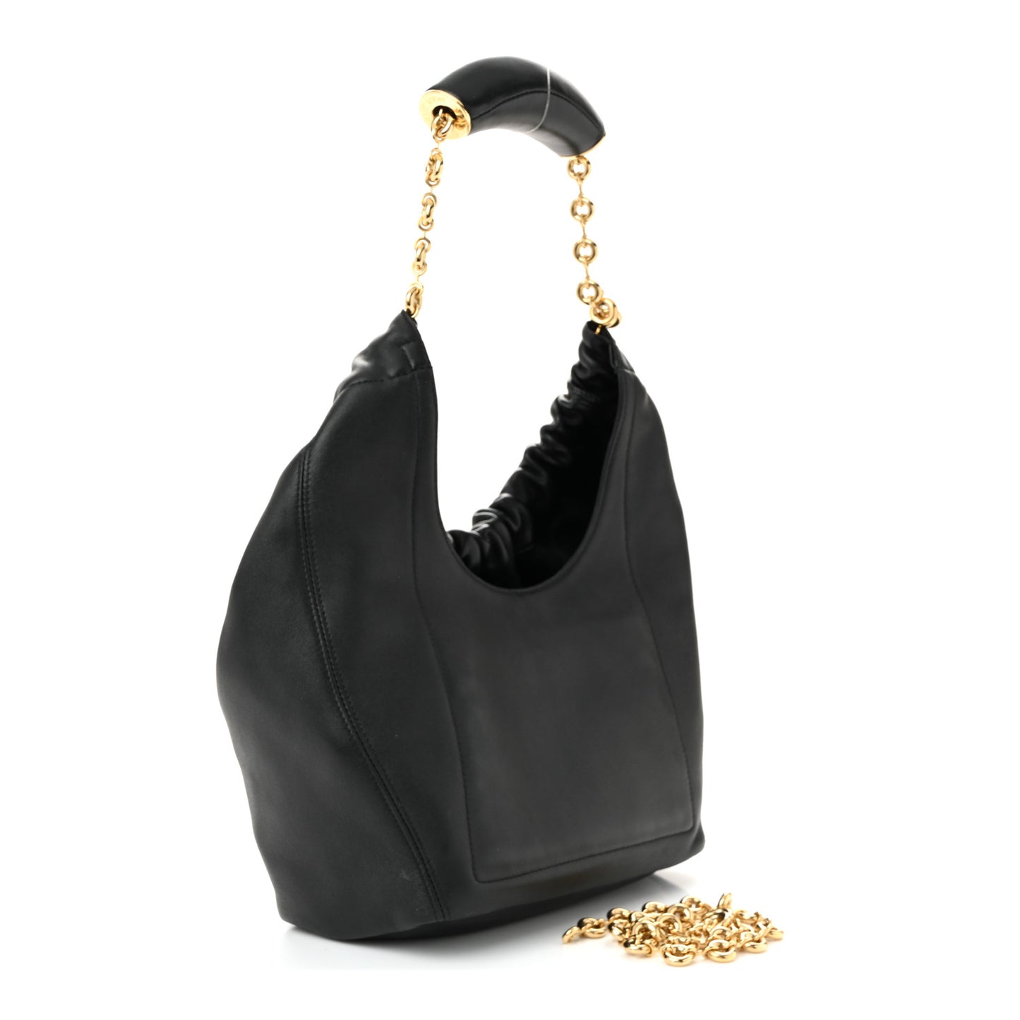 Buttery Nappa Lambskin Small Squeeze Bag Black