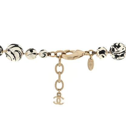 Chanel Pearl CC Graffiti Long Necklace Black Gold 3 of 3