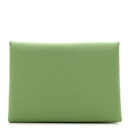 Hermes Epsom Calvi Duo Card Case Vert Criquet 1 of 7