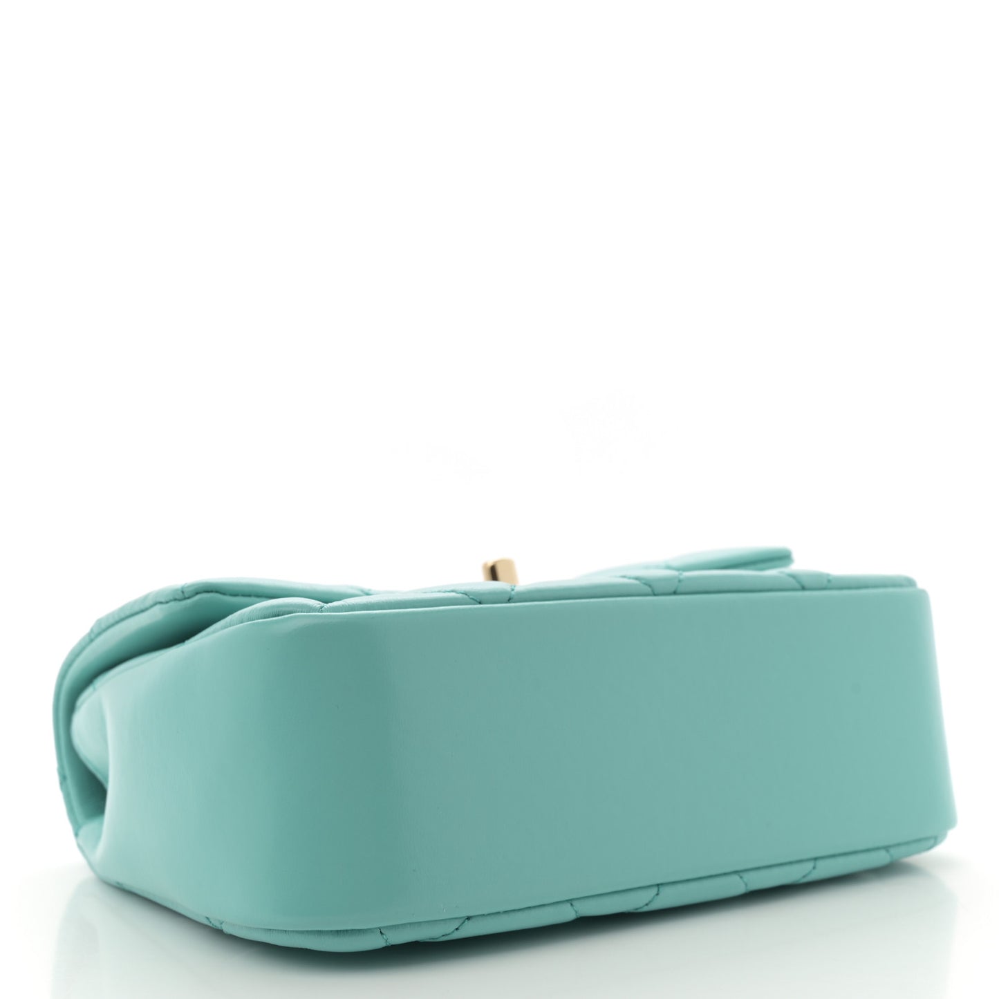 Shiny Lambskin Quilted Mini Coco Trip Flap Bag Turquoise