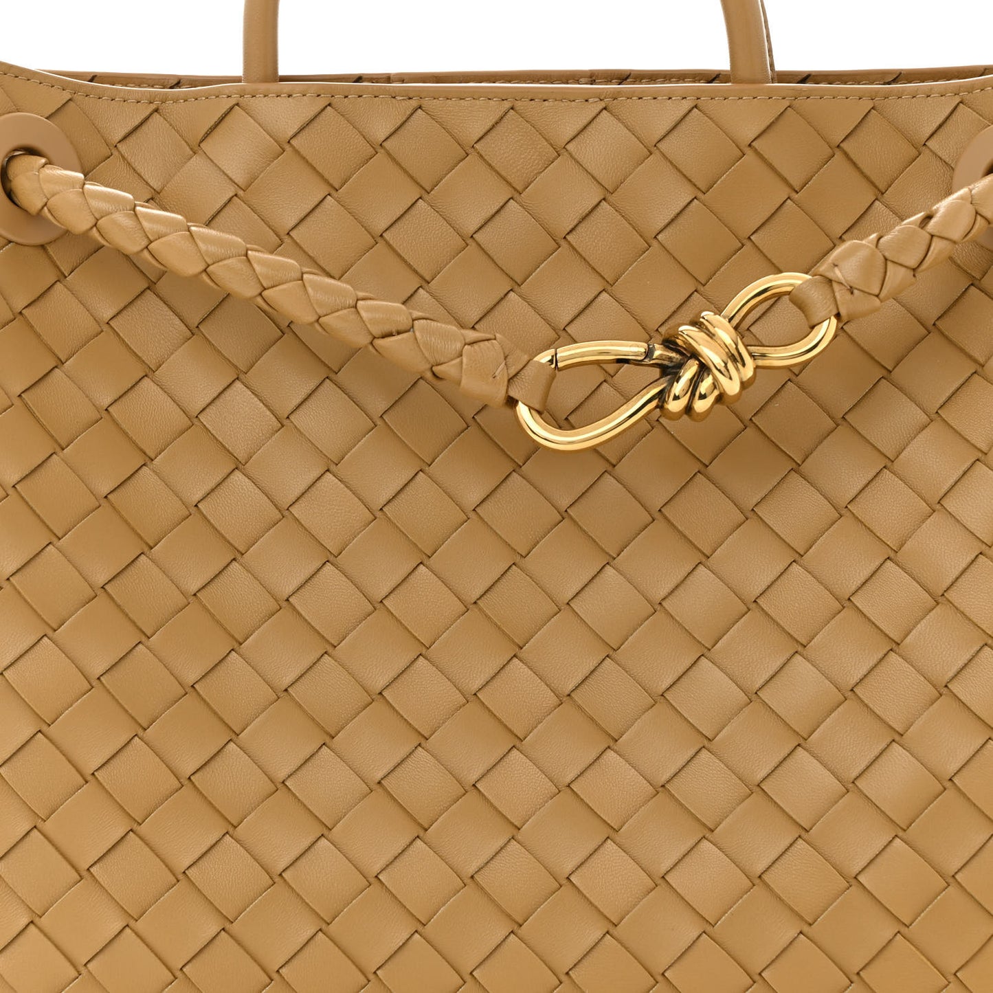 Nappa Intrecciato Medium Andiamo Shoulder Bag Dark Praline