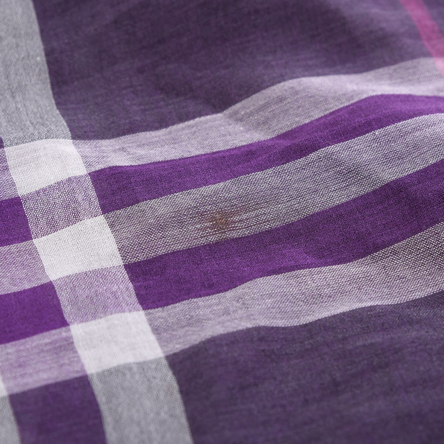 Burberry Wool Silk Gauze Giant Check Scarf Purple 5 of 6