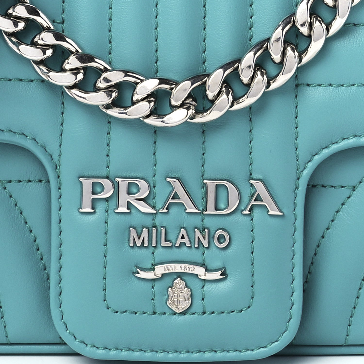 Prada Soft Calf Diagramme Medium Chain Flap Shoulder Bag Giada 9 of 13