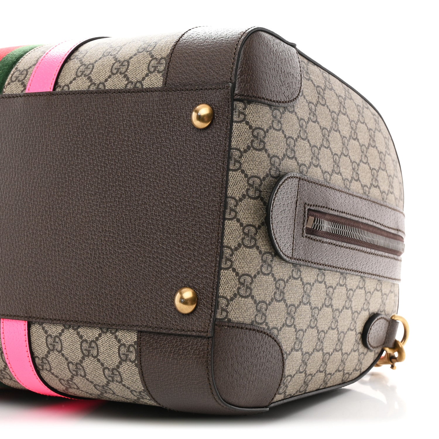 Gucci GG Supreme Monogram Textured Dollar Calfskin Web Medium