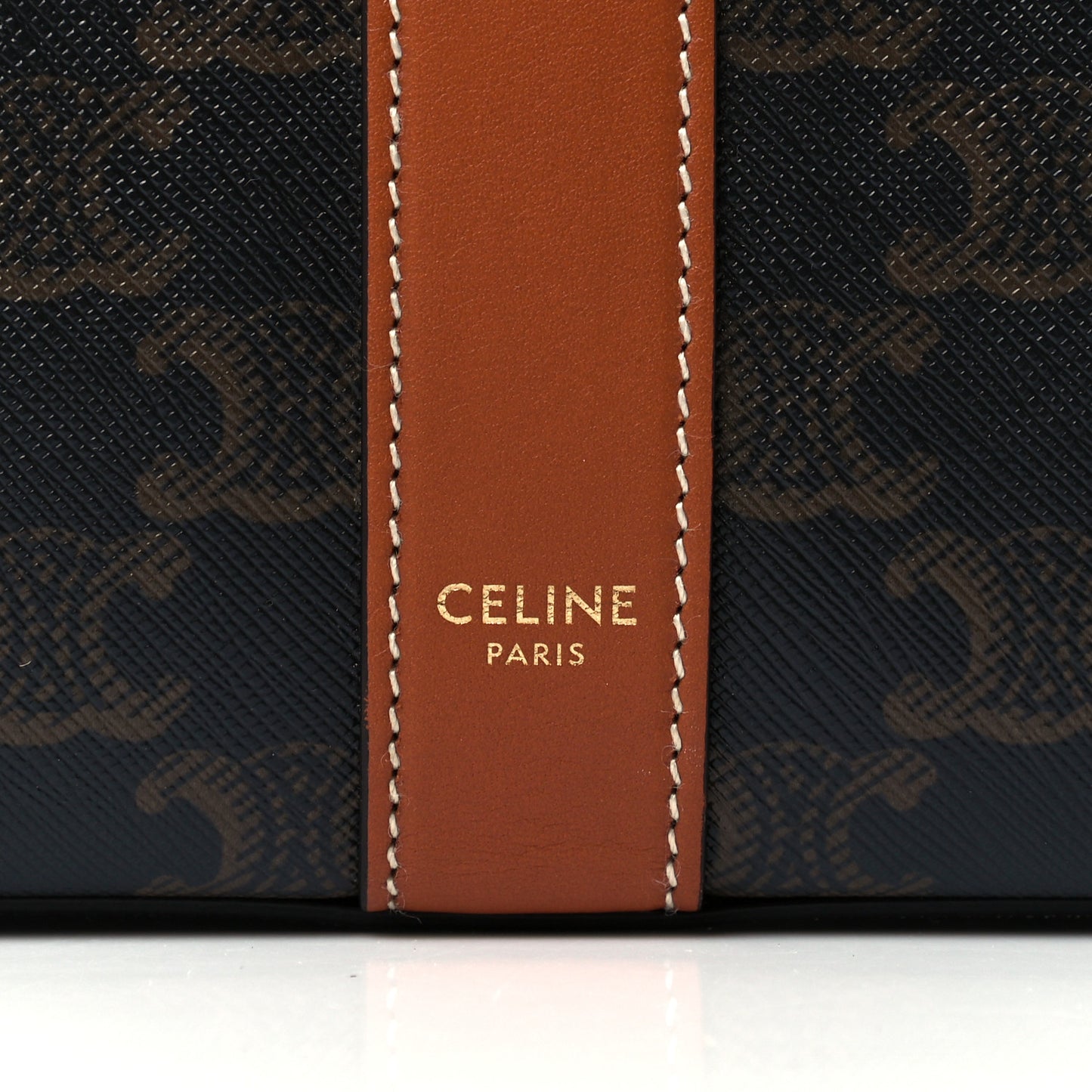 Triomphe Canvas Calfskin Medium Cabas Bag Tan
